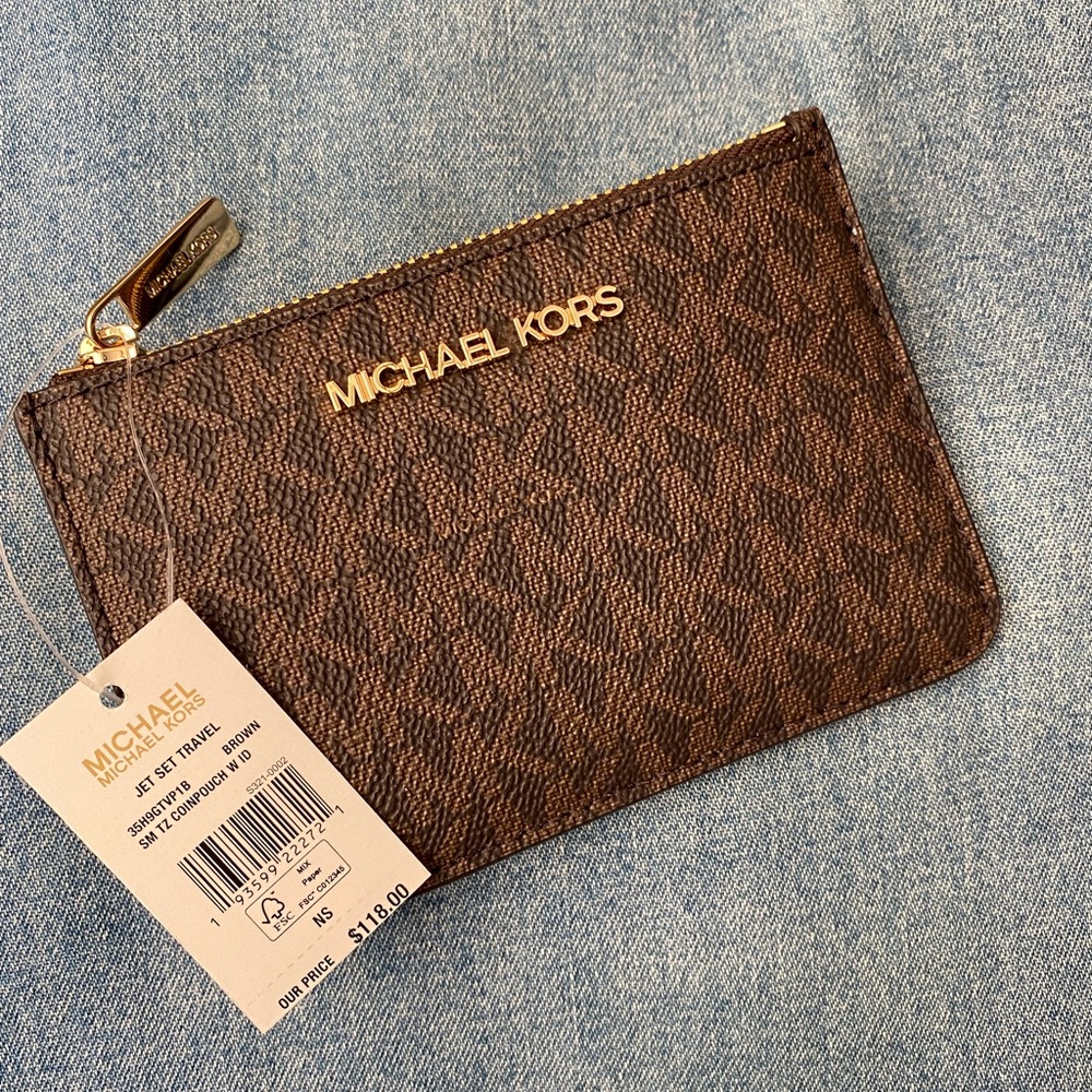 Michael Kors Jet Set Travel Small Logo Coin Pouch - Picture 2 of 4